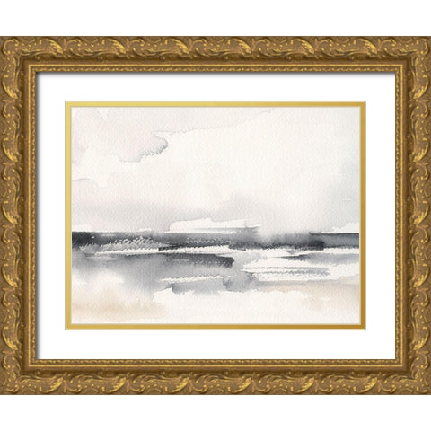 Distant Neutrals II Gold Ornate Wood Framed Art Print with Double Matting by Barnes, Victoria