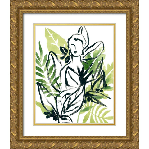 Tropical Sketchbook I Gold Ornate Wood Framed Art Print with Double Matting by Vess, June Erica