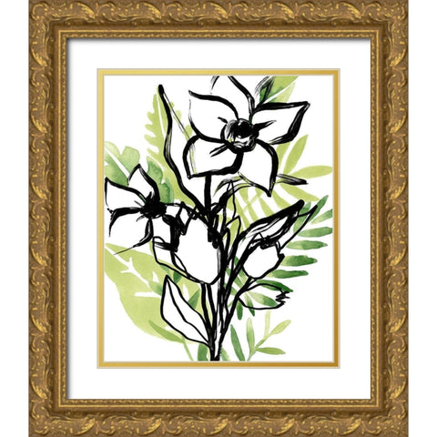 Tropical Sketchbook III Gold Ornate Wood Framed Art Print with Double Matting by Vess, June Erica