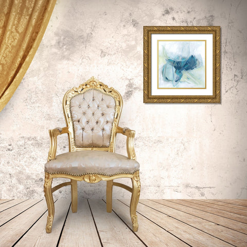 Blue Chasm II Gold Ornate Wood Framed Art Print with Double Matting by Vess, June Erica