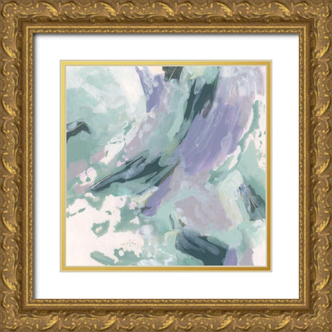 Marbled Periwinkle III Gold Ornate Wood Framed Art Print with Double Matting by Vess, June Erica