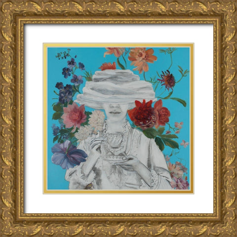 Lady Florals V Gold Ornate Wood Framed Art Print with Double Matting by Iafrate, Sandra