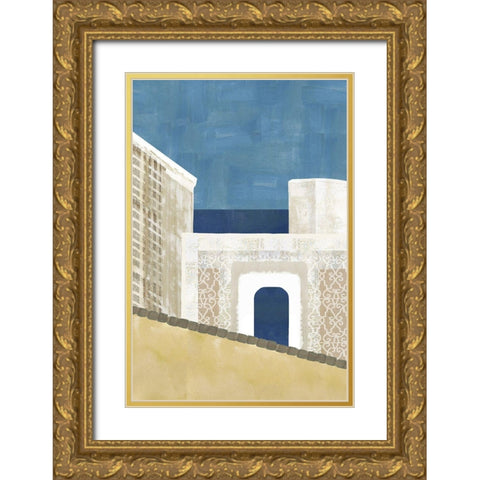 Azul Luz I Gold Ornate Wood Framed Art Print with Double Matting by Kouta, Flora