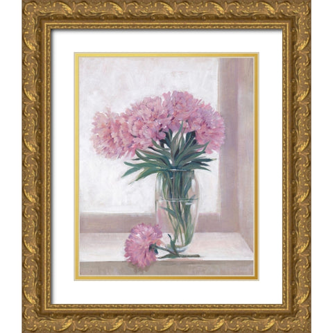 Windowsill Floral I Gold Ornate Wood Framed Art Print with Double Matting by OToole, Tim