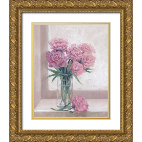 Windowsill Floral II Gold Ornate Wood Framed Art Print with Double Matting by OToole, Tim