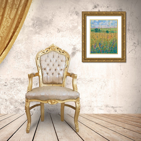 Wildflower Path I Gold Ornate Wood Framed Art Print with Double Matting by OToole, Tim