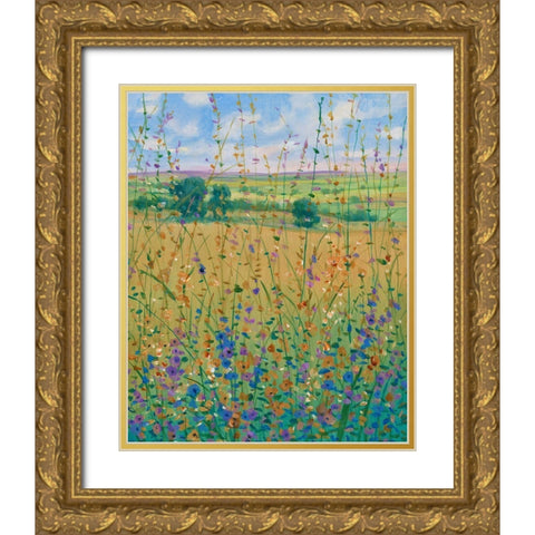 Wildflower Path I Gold Ornate Wood Framed Art Print with Double Matting by OToole, Tim