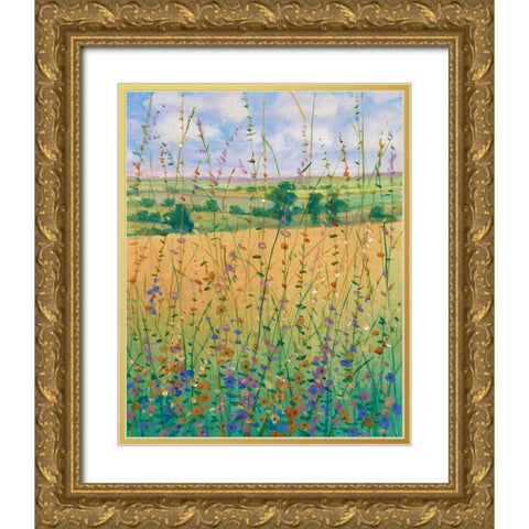 Wildflower Path II Gold Ornate Wood Framed Art Print with Double Matting by OToole, Tim
