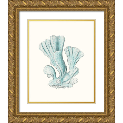 Antique Coastal Coral XI Gold Ornate Wood Framed Art Print with Double Matting by Esper, Johann