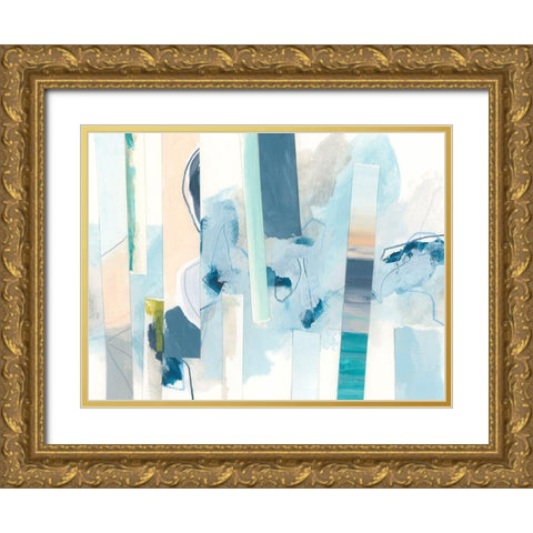Liquid Strata II Gold Ornate Wood Framed Art Print with Double Matting by Vess, June Erica