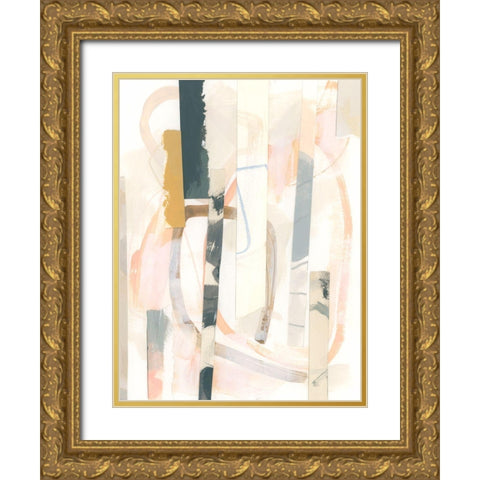 Melon Litmus II Gold Ornate Wood Framed Art Print with Double Matting by Vess, June Erica