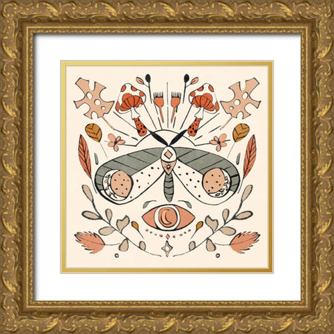 Luna Moths I Gold Ornate Wood Framed Art Print with Double Matting by Wang, Melissa
