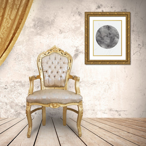 Graphite Moon II Gold Ornate Wood Framed Art Print with Double Matting by Green, Jacob