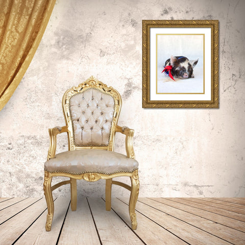 Fiona with Ribbon Gold Ornate Wood Framed Art Print with Double Matting by Soderman, Tania