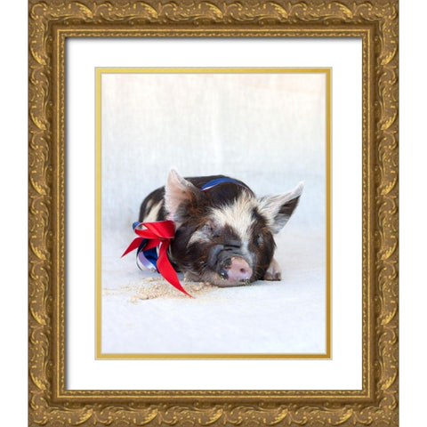 Fiona with Ribbon Gold Ornate Wood Framed Art Print with Double Matting by Soderman, Tania