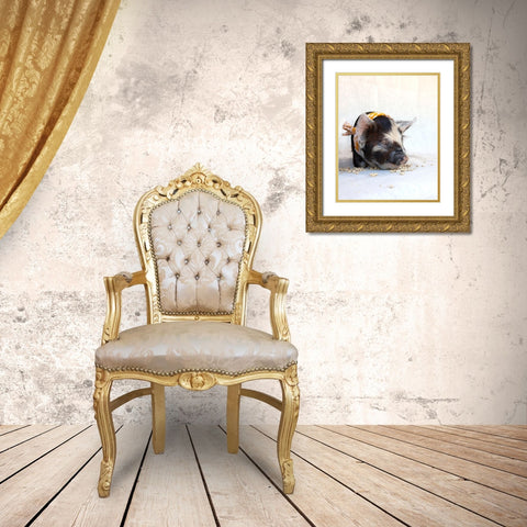 Fiona with Scarf Gold Ornate Wood Framed Art Print with Double Matting by Soderman, Tania