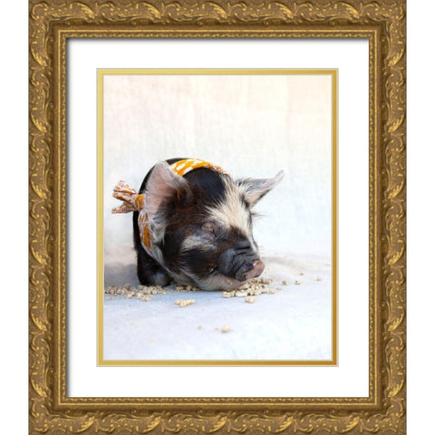 Fiona with Scarf Gold Ornate Wood Framed Art Print with Double Matting by Soderman, Tania