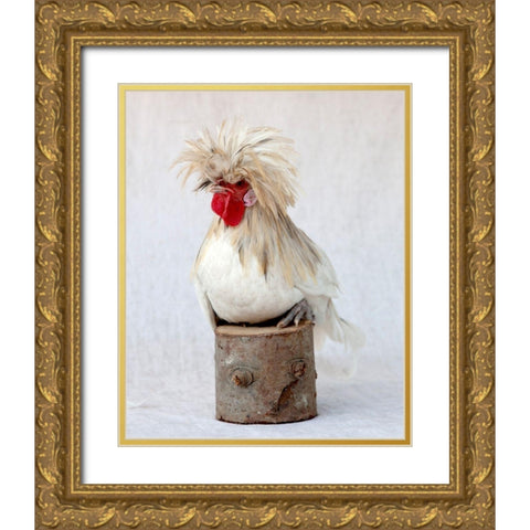 Rod the Rooster I Gold Ornate Wood Framed Art Print with Double Matting by Soderman, Tania