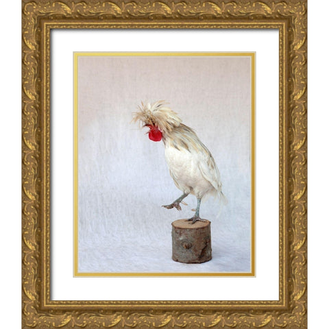 Rod the Rooster IV Gold Ornate Wood Framed Art Print with Double Matting by Soderman, Tania