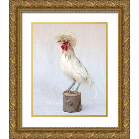 Rod the Rooster V Gold Ornate Wood Framed Art Print with Double Matting by Soderman, Tania