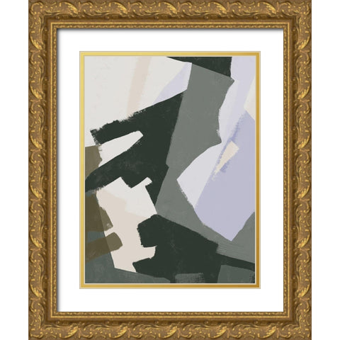 Custom Interlocking Rhythm I Gold Ornate Wood Framed Art Print with Double Matting by Vess, June Erica