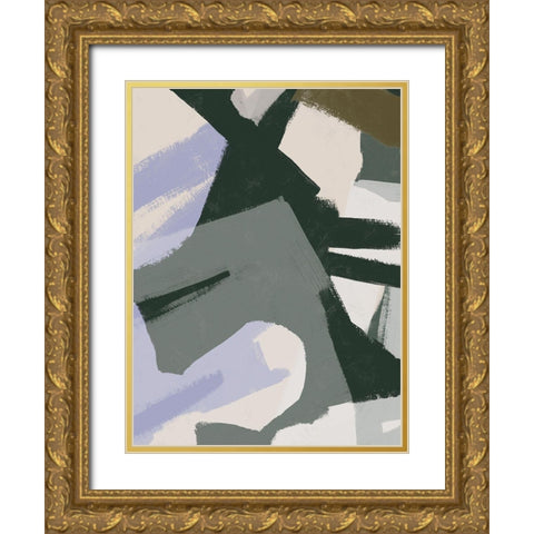 Custom Interlocking Rhythm II Gold Ornate Wood Framed Art Print with Double Matting by Vess, June Erica