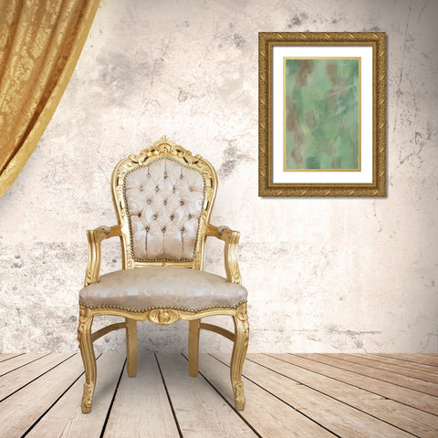Green Shadows II Gold Ornate Wood Framed Art Print with Double Matting by Moore, Regina