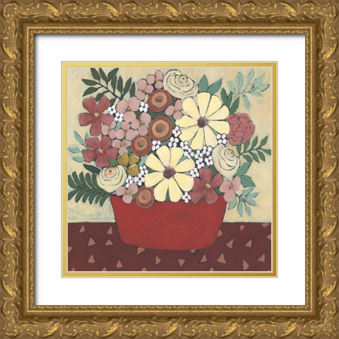 Inspired Flowers I Gold Ornate Wood Framed Art Print with Double Matting by Moore, Regina