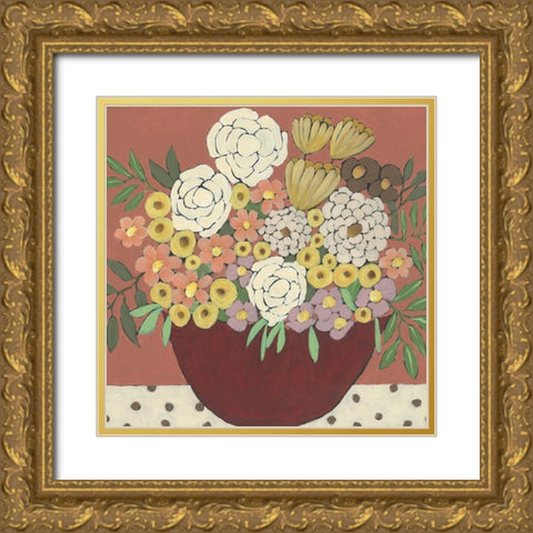 Inspired Flowers II Gold Ornate Wood Framed Art Print with Double Matting by Moore, Regina