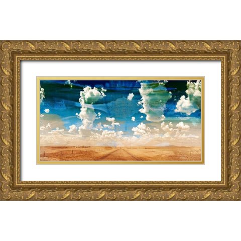 Country Road Gold Ornate Wood Framed Art Print with Double Matting by Jasper, Sisa