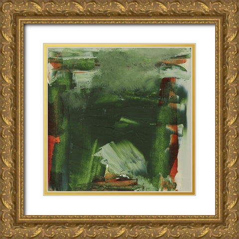 Evolve Green II Gold Ornate Wood Framed Art Print with Double Matting by Gordon, Sharon