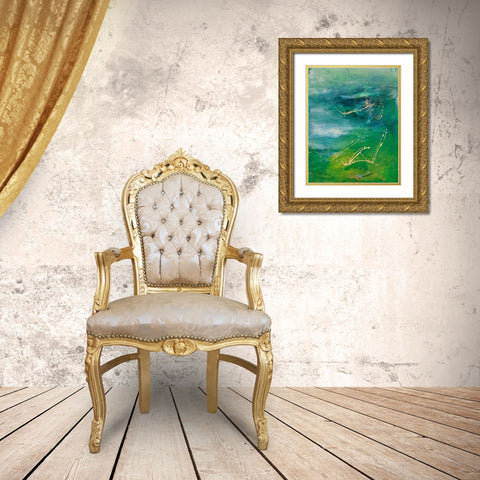 Peaceful Diptych I Gold Ornate Wood Framed Art Print with Double Matting by Combs, Joyce