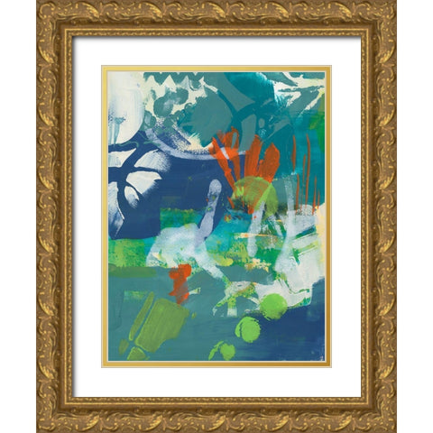 Tropical Graphics I Gold Ornate Wood Framed Art Print with Double Matting by Combs, Joyce