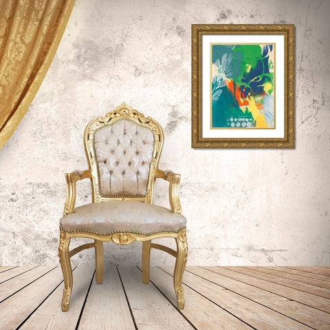 Tropical Graphics II Gold Ornate Wood Framed Art Print with Double Matting by Combs, Joyce