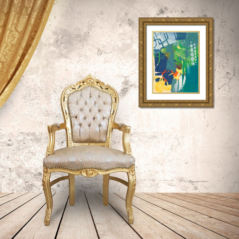 Tropical Graphics III Gold Ornate Wood Framed Art Print with Double Matting by Combs, Joyce
