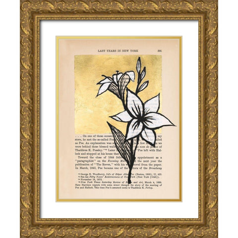 Floral Diary I Gold Ornate Wood Framed Art Print with Double Matting by Lam, Vanna