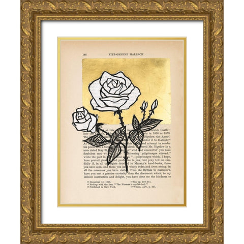 Floral Diary II Gold Ornate Wood Framed Art Print with Double Matting by Lam, Vanna