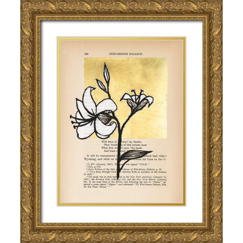 Floral Diary IV Gold Ornate Wood Framed Art Print with Double Matting by Lam, Vanna