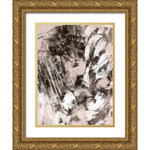 Blush Blackboard I Gold Ornate Wood Framed Art Print with Double Matting by Vess, June Erica