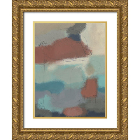 Floating By II Gold Ornate Wood Framed Art Print with Double Matting by Moore, Regina
