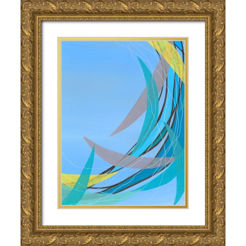 Circulating Flow II Gold Ornate Wood Framed Art Print with Double Matting by Moore, Regina