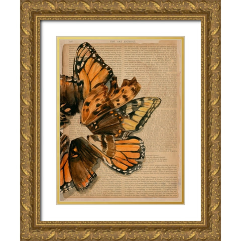 Winged Wreath I Gold Ornate Wood Framed Art Print with Double Matting by Parker, Jennifer Paxton