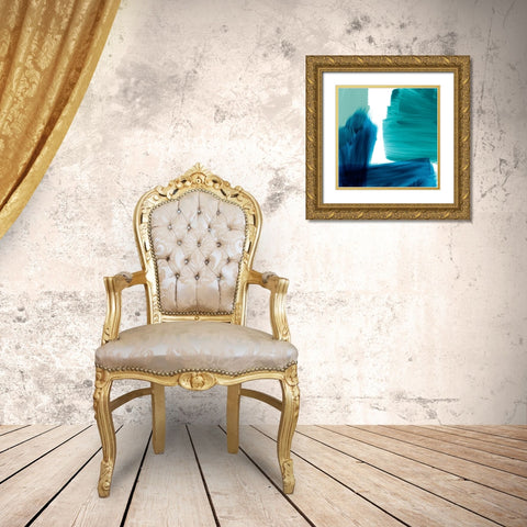 Seastrokes I Gold Ornate Wood Framed Art Print with Double Matting by Borges, Victoria