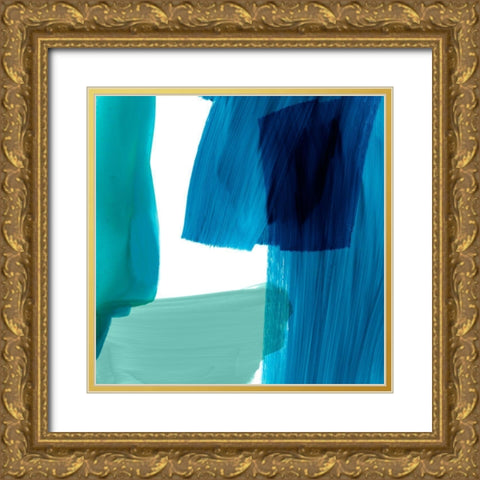 Seastrokes II Gold Ornate Wood Framed Art Print with Double Matting by Borges, Victoria