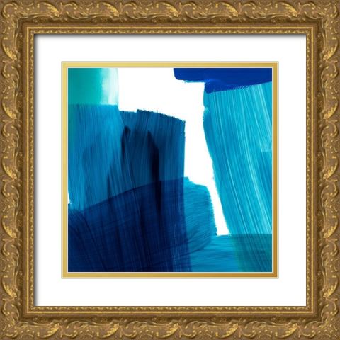 Seastrokes III Gold Ornate Wood Framed Art Print with Double Matting by Borges, Victoria