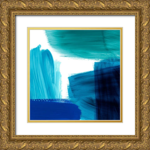 Seastrokes IV Gold Ornate Wood Framed Art Print with Double Matting by Borges, Victoria