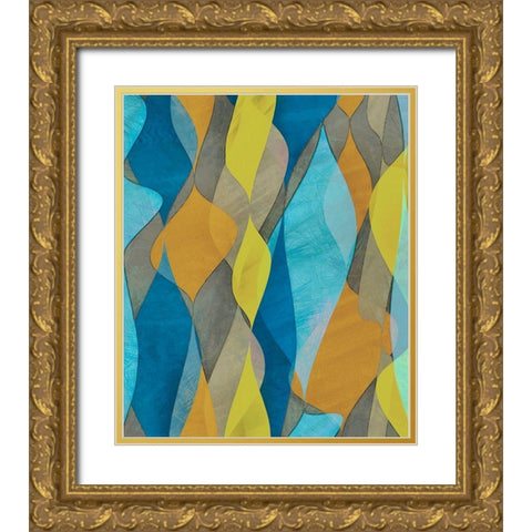 Colorful Cascade I Gold Ornate Wood Framed Art Print with Double Matting by Saunders, Alonzo