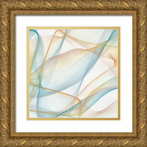 Curves and Waves I Gold Ornate Wood Framed Art Print with Double Matting by Saunders, Alonzo