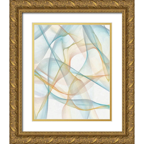 Curves and Waves III Gold Ornate Wood Framed Art Print with Double Matting by Saunders, Alonzo