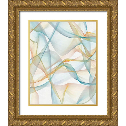 Curves and Waves IV Gold Ornate Wood Framed Art Print with Double Matting by Saunders, Alonzo